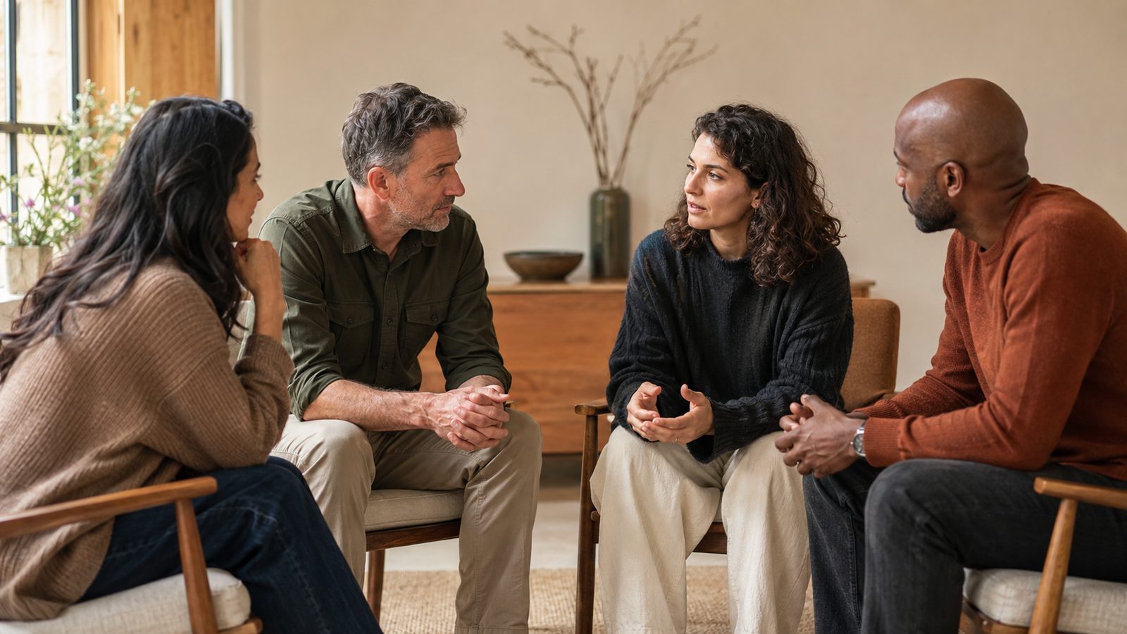 A small group in conversation